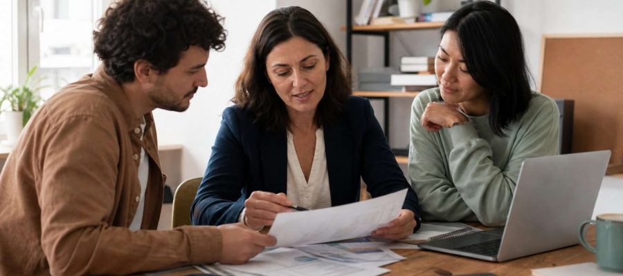 Responsable de una pyme comparando opciones de formación con su equipo