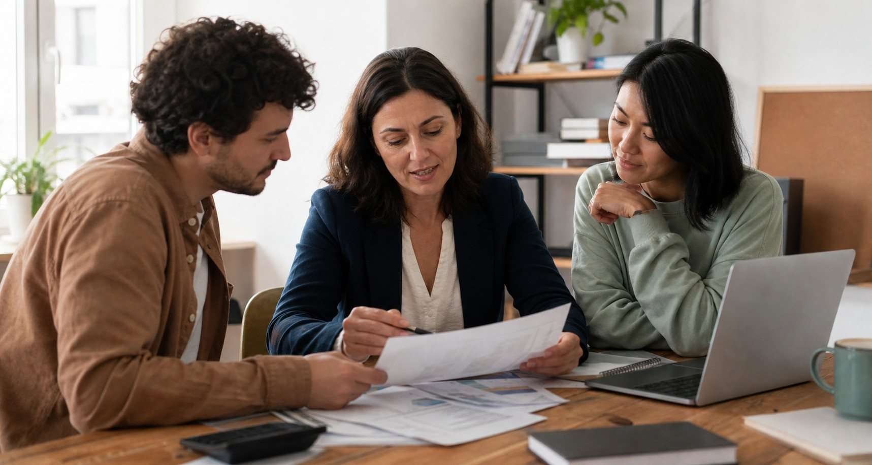 Cursos para pymes: cómo escoger formación aplicable al negocio — Imagen 1 Responsable de una pyme comparando opciones de formación con su equipo